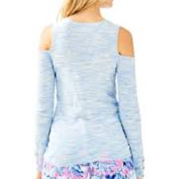 Lilly Pulitzer Lyon sweater Lapis Blue Space dye - Picture 3 of 12